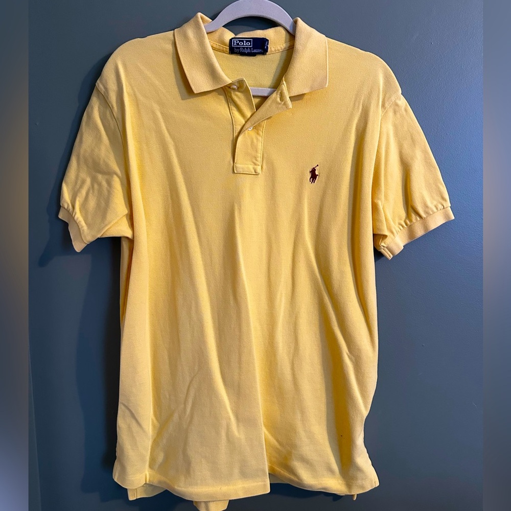 Polo by Ralph Lauren Men's Yellow Polo Shirt - Large - Picture 2 of 2